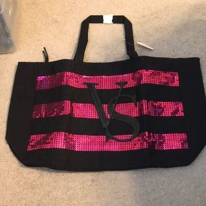 NWT Victoria’s Secret large sequin tote bag